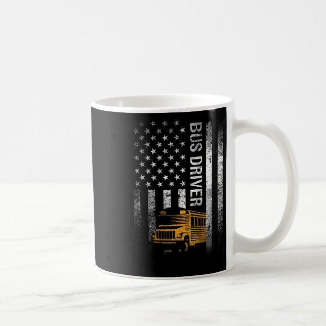 Drivrutinen buss USA Flagga Funny Buss Driver Gift Kaffemugg (Höger)