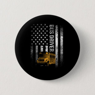 Drivrutinen buss USA Flagga Funny Buss Driver Gift Knapp