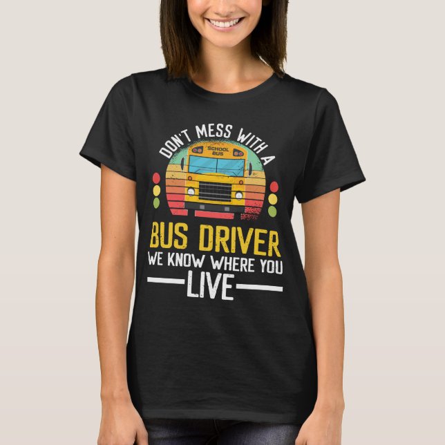 Drivrutinen Buss vet var du bor i Buss T Shirt (Framsida)
