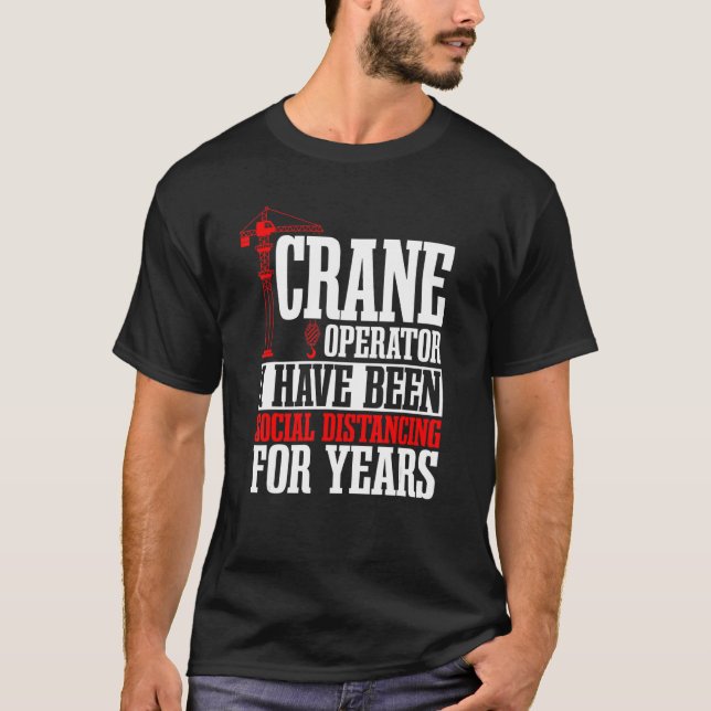 Drivrutinen Crane Operator Construction Torn Heavy T Shirt (Framsida)