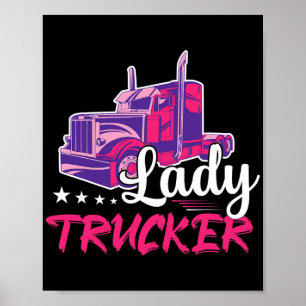 Drivrutinen Dam Trucker Lastbil Trucker Trucker Poster