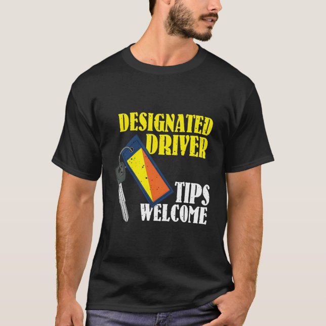 Drivrutinen Drinking Party Gift för en utsedd driv T Shirt (Framsida)