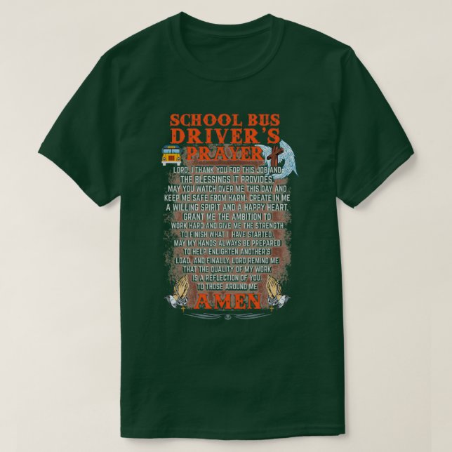 Drivrutinen Faithful School Buss T Shirt (Design framsida)