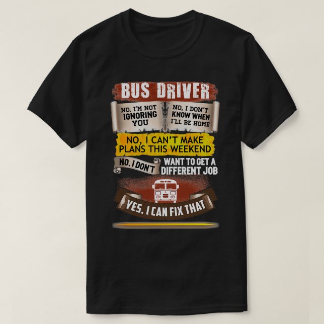 Drivrutinen Fantastisk Buss kan åtgärda detta T Shirt (Design framsida)
