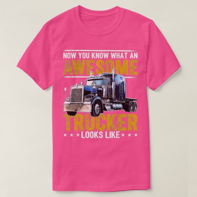 Drivrutinen Fantastisk Trucker Big Rig Semi-Traile T Shirt (Design framsida)
