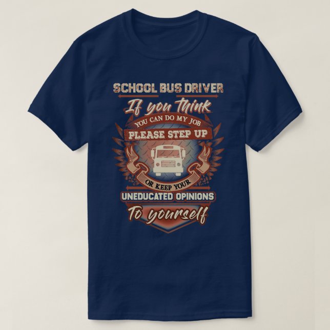 Drivrutinen Fantastisk Witty School Buss T Shirt (Design framsida)