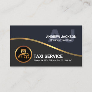 Drivrutinen Faux Guld Wave Monogram Initialer Taxi Visitkort