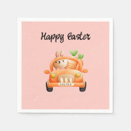 Drivrutinen glad påsk vid rosa pappersservett