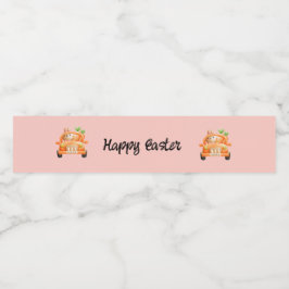 Drivrutinen glad påsk vid rosa vattenflaska etikett