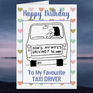 Drivrutinen Grattis på födelsedagen Taxi Hälsningskort