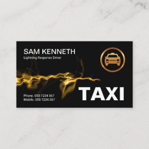 Drivrutinen Gult Blixt Taxi Visitkort
