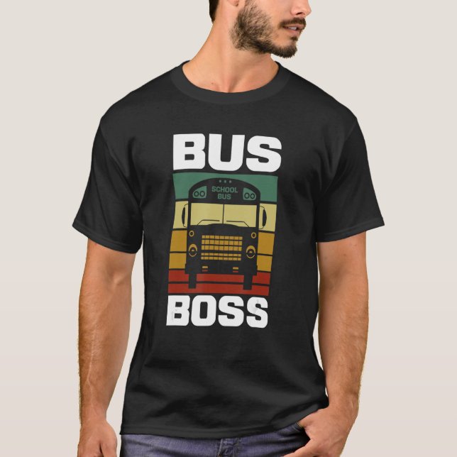 Drivrutinen gult School Buss Buss Chef T Shirt (Framsida)