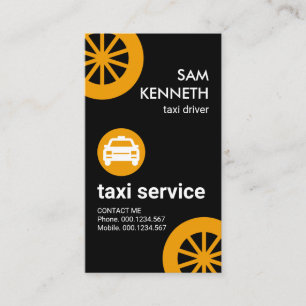 Drivrutinen Gult Transport Däck Taxi Visitkort