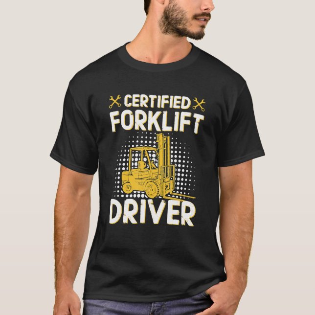Drivrutinen Hiss Lastbil i manar Auktoriserad Fork T Shirt (Framsida)