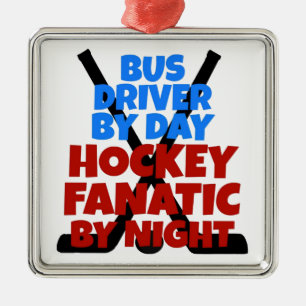 Drivrutinen Hockey Älskare Buss Julgransprydnad Metall