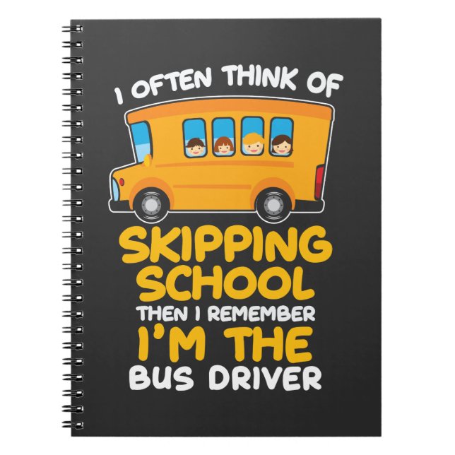 Drivrutinen Humor Gift Buss i Buss, Komiker för Sk Anteckningsbok (Framsidan)