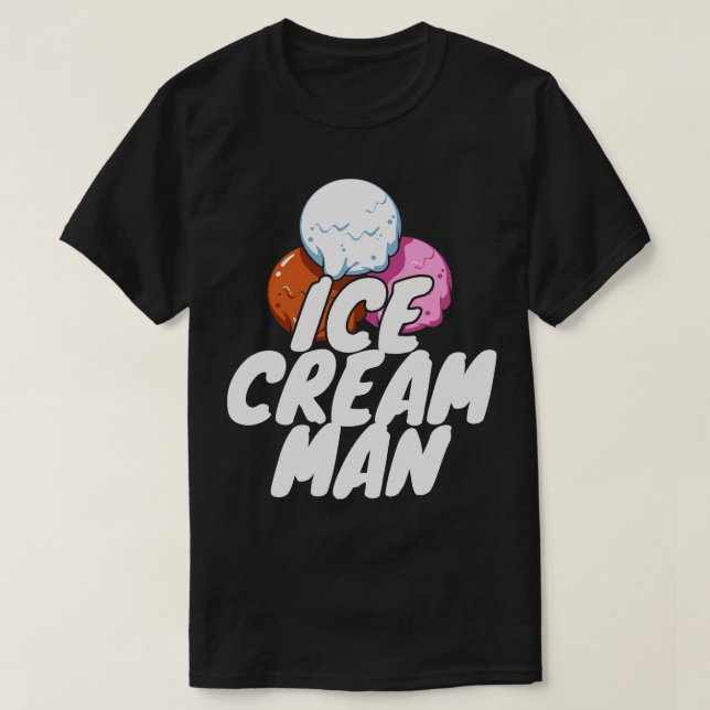 Drivrutinen Ice Cream Man Glass Lastbil T Shirt (Design framsida)