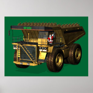 Drivrutinen jultomten Giant Lastbil Poster