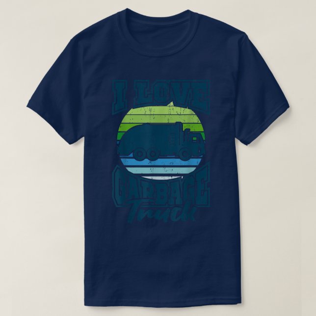 Drivrutinen lastbil Big Rig I KÄRLEK SOPOR LASTBIL T Shirt (Design framsida)