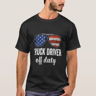Drivrutinen Lastbil i Duty American Flagga Sunglas T Shirt