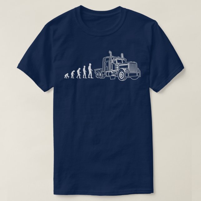 Drivrutinen Lastbil Lastbil Funny Trucker Evolutio T Shirt (Design framsida)