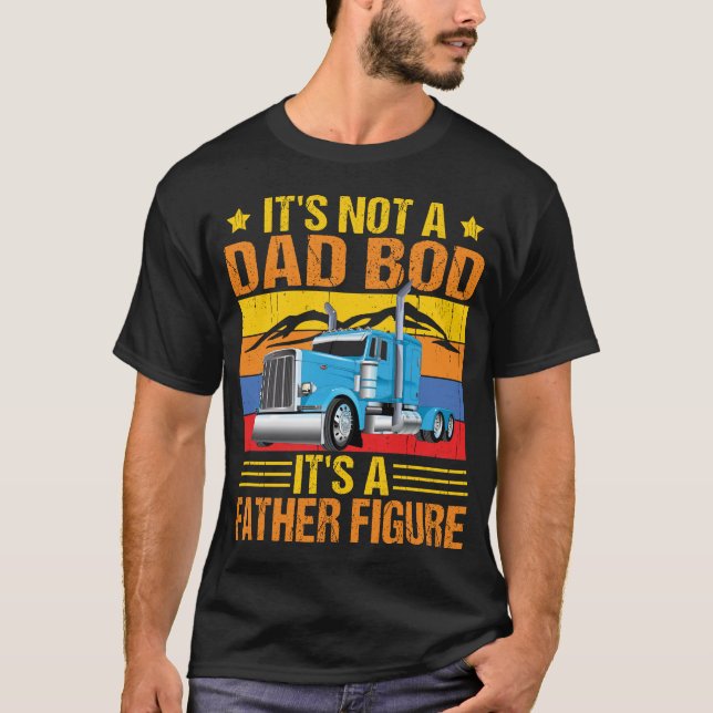 Drivrutinen lastbil, pappa Truckers Semi lastbil,  T Shirt (Framsida)