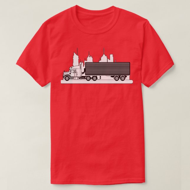 Drivrutinen Lastbil Trucker Lastbil t Gift för Las Shirt (Design framsida)