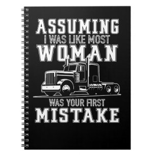 Drivrutinen Lastbil Trucker Woman Funny Lastbil ci Anteckningsbok
