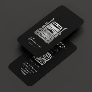 Drivrutinen Logistics Lastbil Elegant Black Silver Visitkort