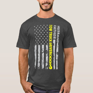 Drivrutinen Make Far Tow Lastbil, amerikansk flagg T Shirt