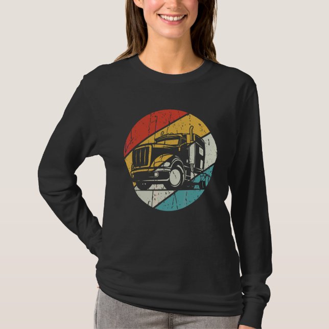 Drivrutinen Manar Lastbil Avstånd långvarigt drivr T Shirt (Framsida)