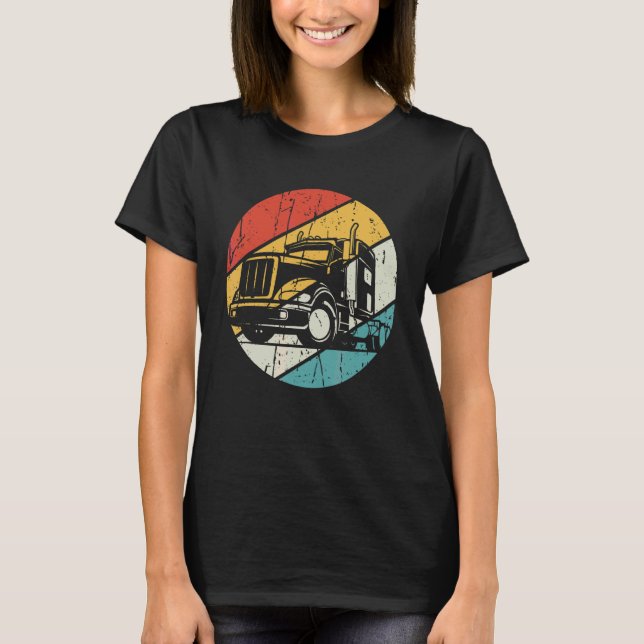 Drivrutinen Manar Lastbil Avstånd långvarigt drivr T Shirt (Framsida)