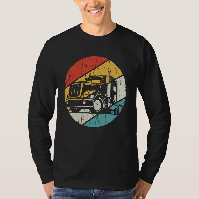 Drivrutinen Manar Lastbil Avstånd långvarigt drivr T Shirt (Framsida)