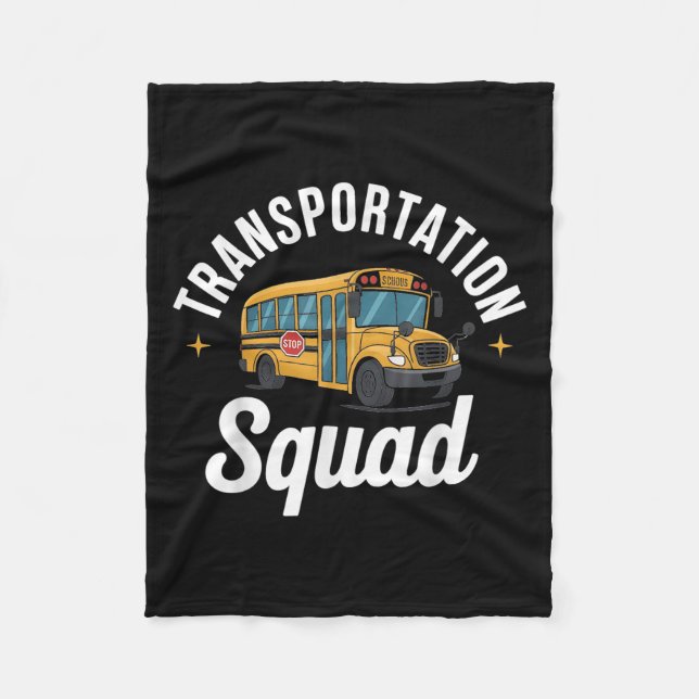 Drivrutinen Mon transport Squad Back to school Bus Fleecefilt (Framsidan)