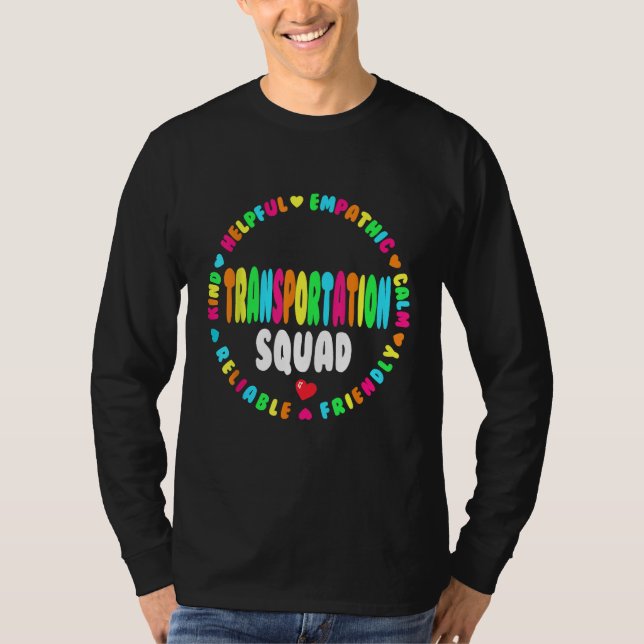 Drivrutinen Mon transport Squad Back to school Bus T Shirt (Framsida)