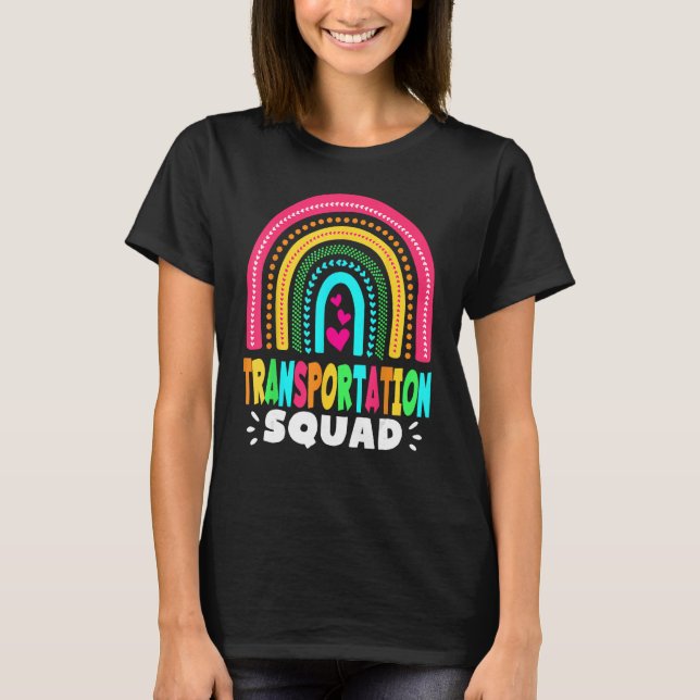 Drivrutinen Mon transport Squad Back to school Bus T Shirt (Framsida)