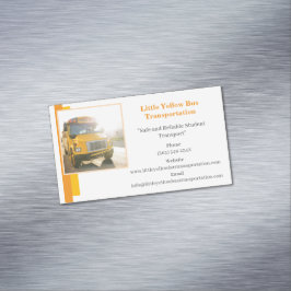 Drivrutinen orange White Gult School Buss Magnetiska Visitkort