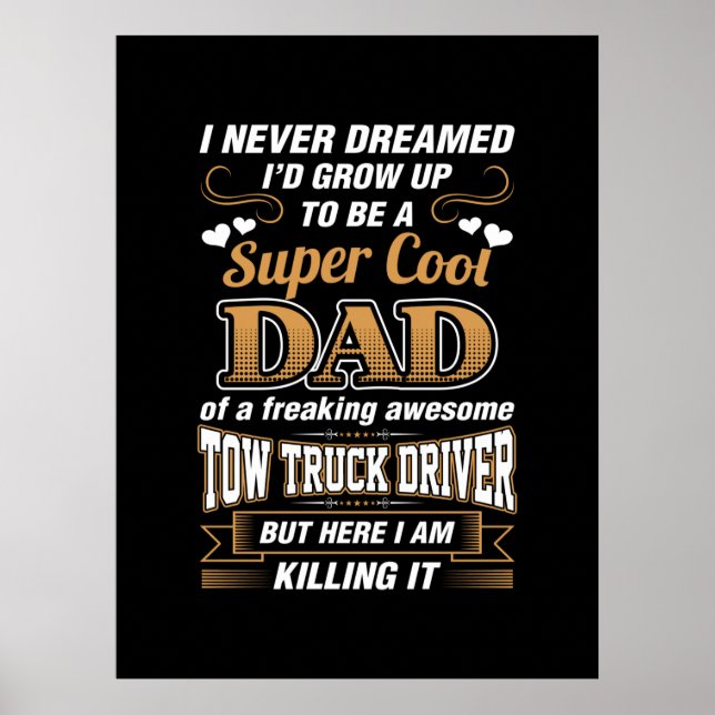 Drivrutinen Pappa Lastbil i Toppen har aldrig dröm Poster (Framsidan)