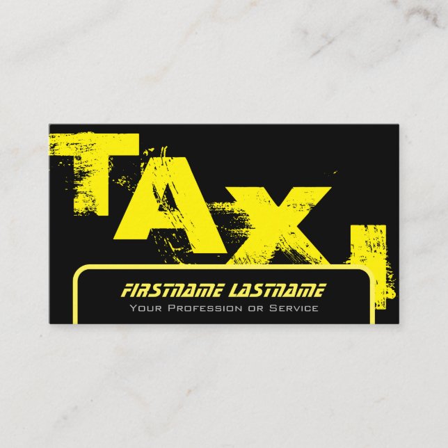 Drivrutinen professionell taxi gult taxi visitkort (Framsida)