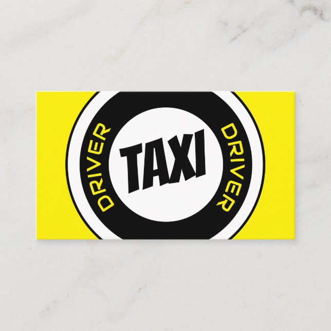 Drivrutinen professionell taxi gult taxi visitkort (Framsida)