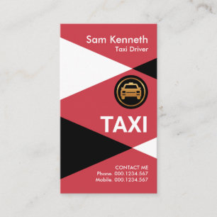 Drivrutinen Red Taxi Triangles Taxi Visitkort
