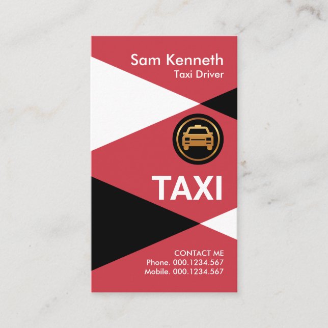 Drivrutinen Red Taxi Triangles Taxi Visitkort (Framsida)