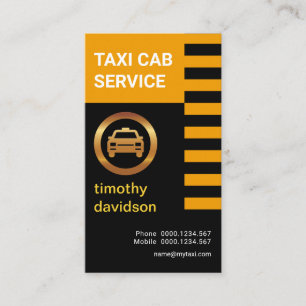 Drivrutinen Retro Gult och Black Rand Taxi Visitkort