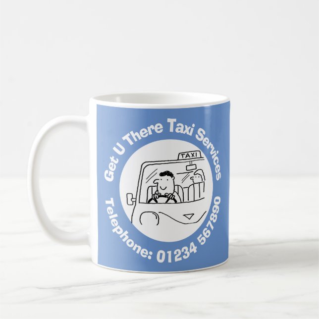 Drivrutinen Roligt Taxi för Taxi Company Business. Kaffemugg (Vänster)