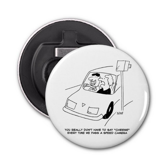 Drivrutinen säger ost när en hastighetskamera pass flasköppnare (Framsidan)