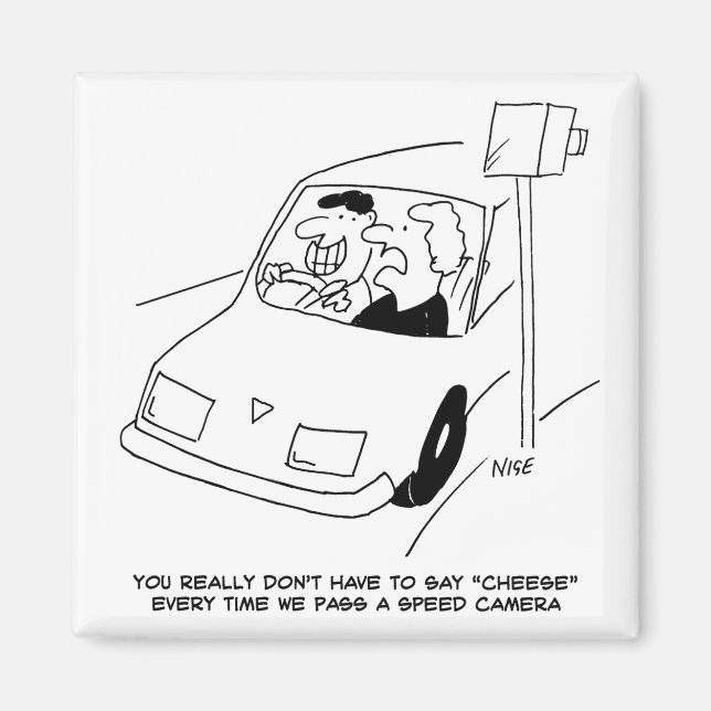 Drivrutinen säger ost när en hastighetskamera pass magnet (Framsidan)