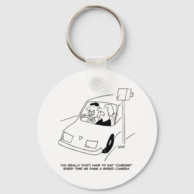 Drivrutinen säger ost när en hastighetskamera pass nyckelring (Framsida)