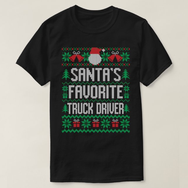Drivrutinen Santas Favorite Lastbil T Shirt (Design framsida)