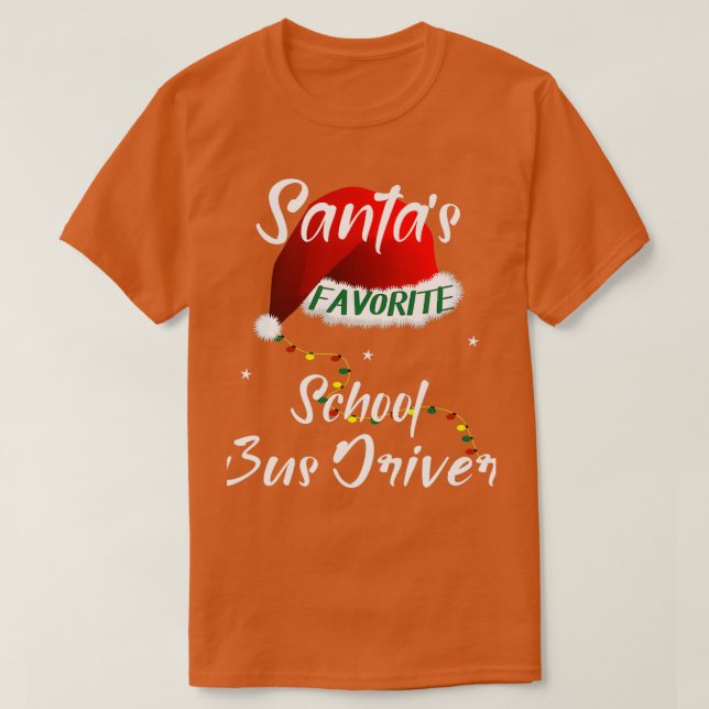 Drivrutinen Santas Favorite School Buss T Shirt (Design framsida)
