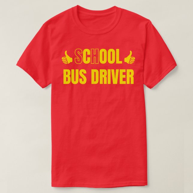 Drivrutinen School Buss Coola Buss T Shirt (Design framsida)